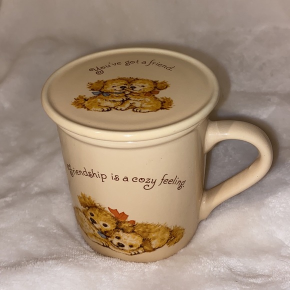 ❌FINAL PRICE DROP‼️Vintage Hallmark Mug Mates Mug & Coaster Set Friends Puppies - Picture 2 of 16